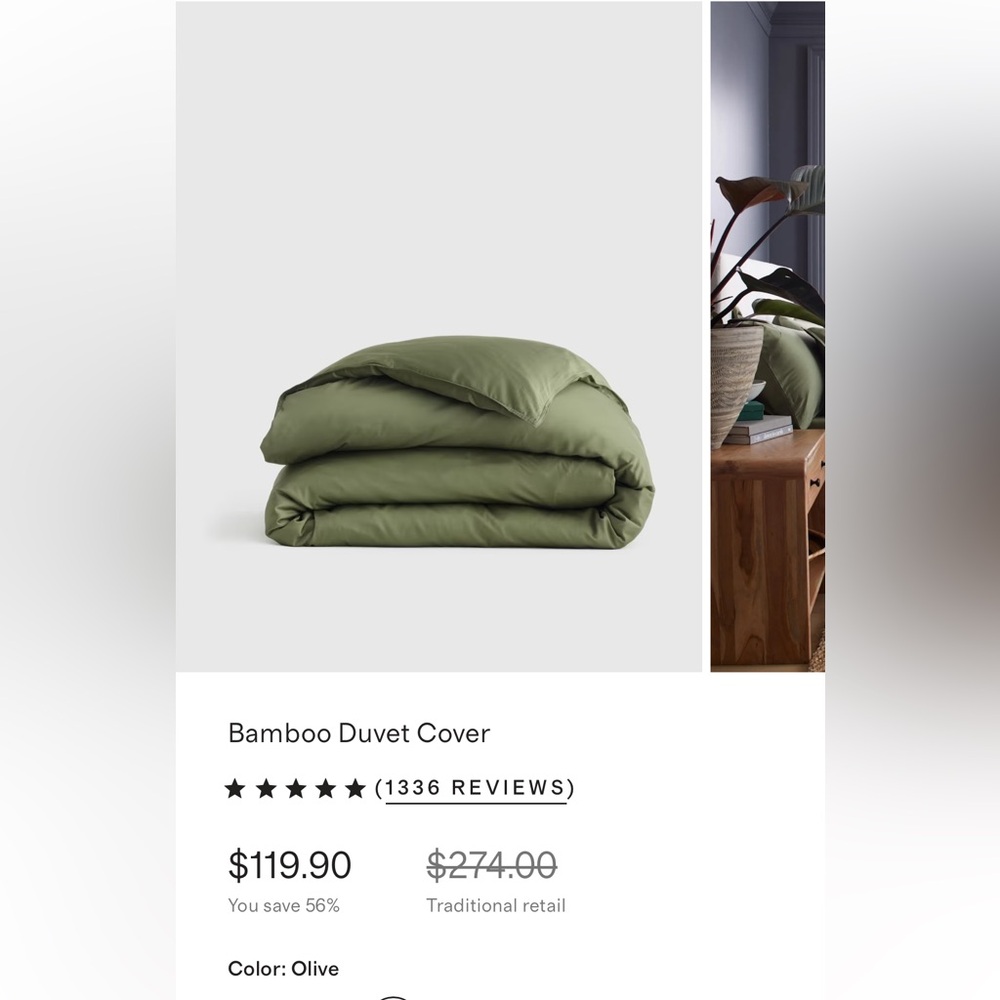 Quince Bamboo Duvet cover /olive